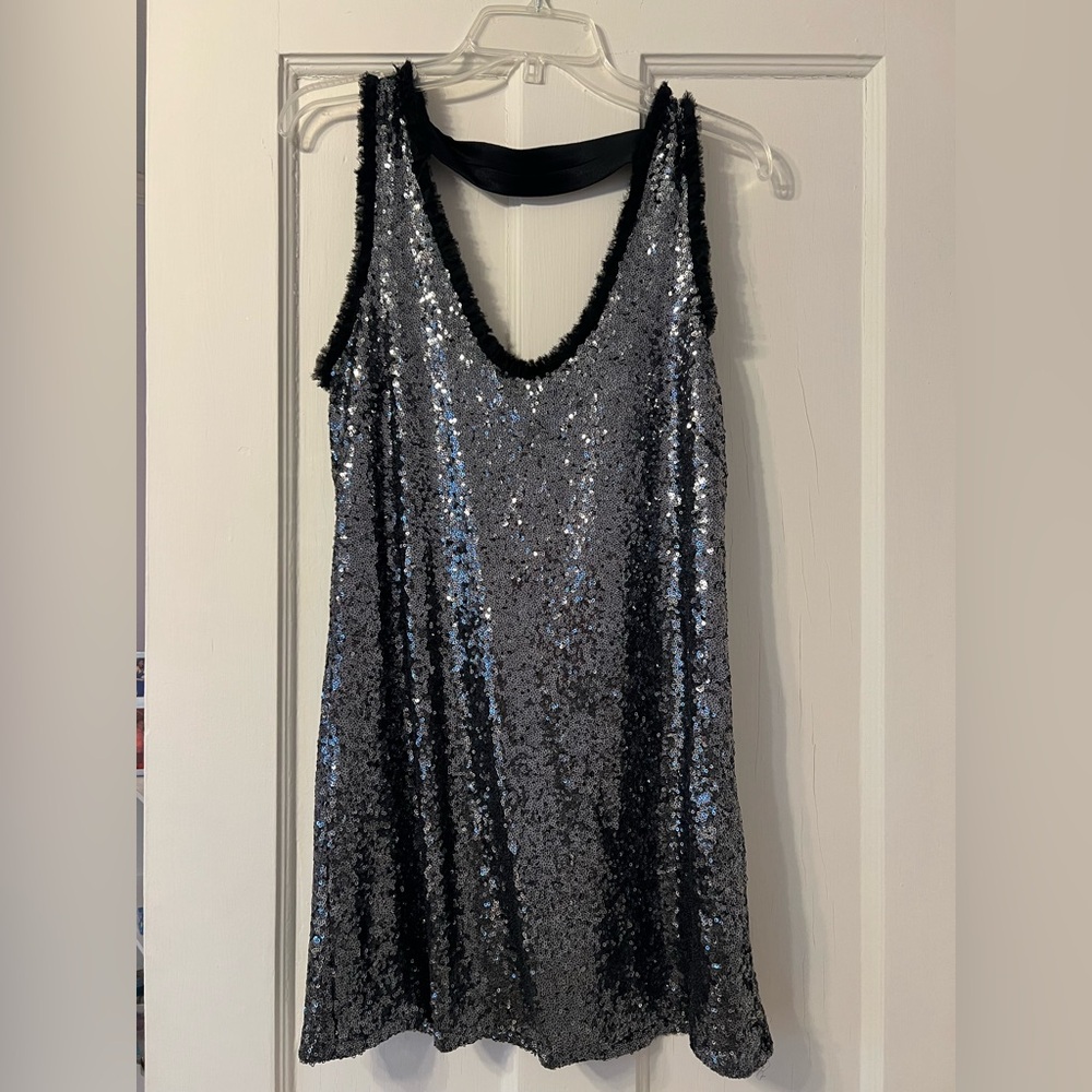 Black and Metallic Zara Dress